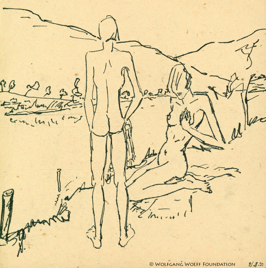 Two Women by a River Bank. 1932