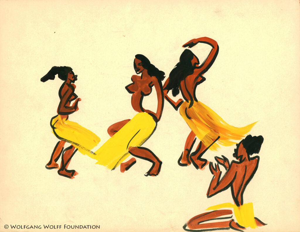 Tahitian women dancing. 1941