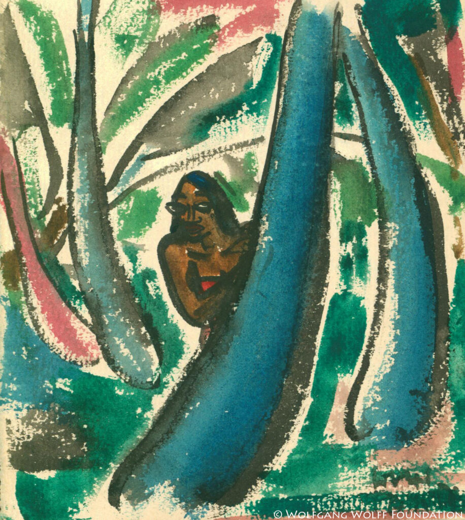 Behind a tree. 1941